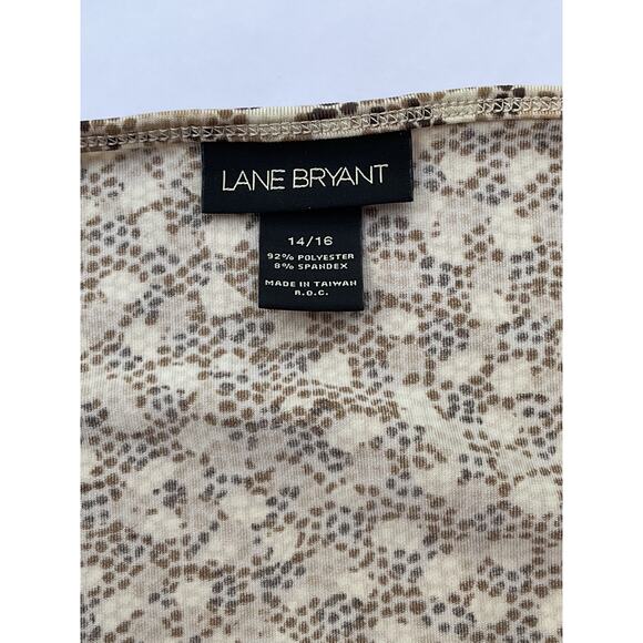 LANE BRYANT, SIZE 14/16, TANK TOP, CREAM AND BROWN - Picture 3 of 4